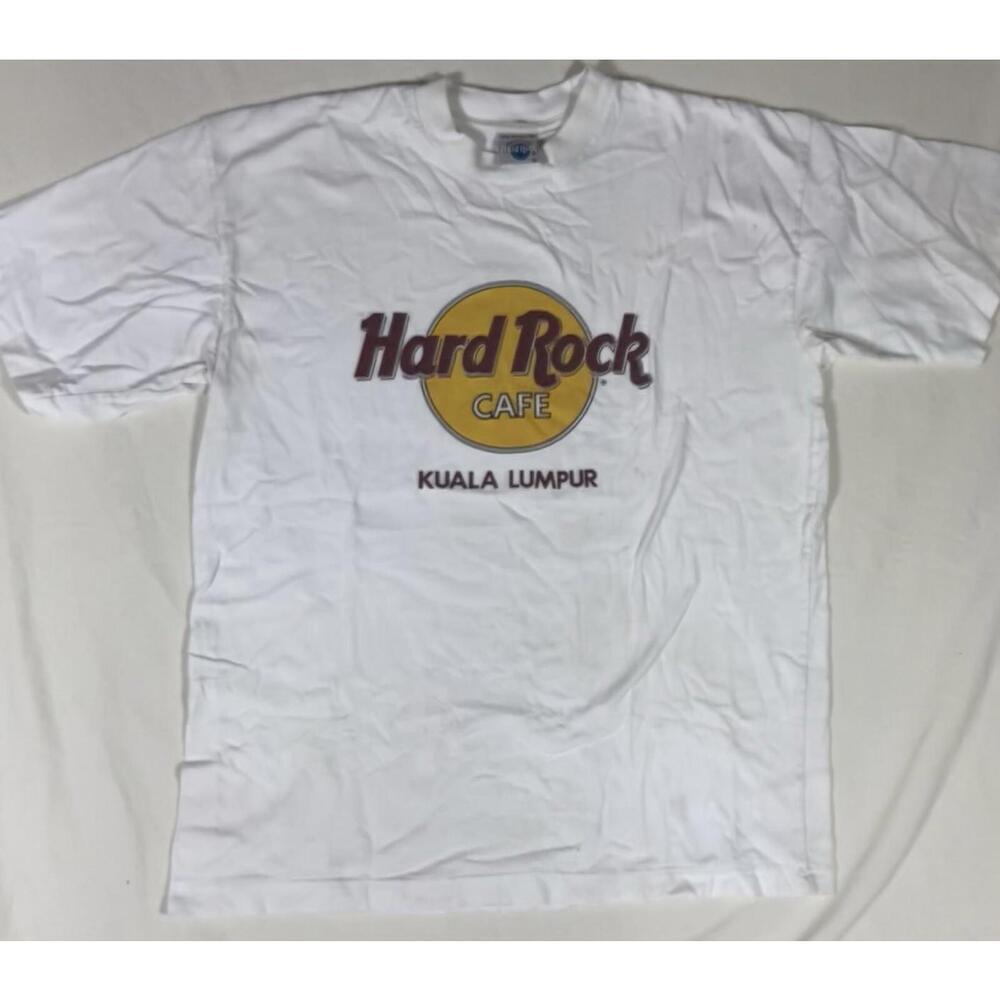 Vintage Hard Rock Cafe Kuala Lumpur T Shirt Single Stitch Adult XLarge XL White